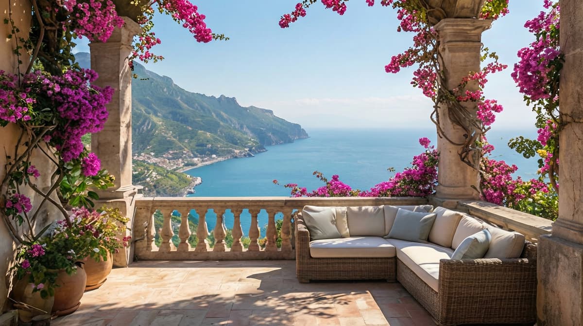 sunny mediterranean balcony