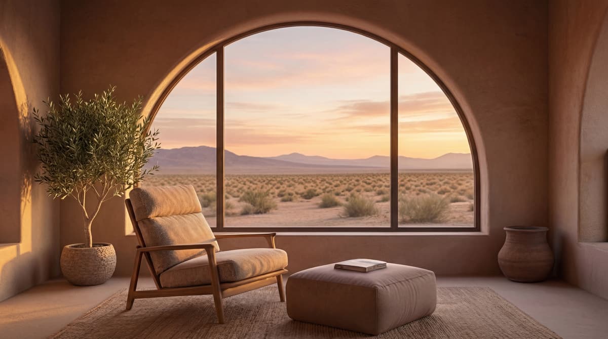 sunset desert adobe