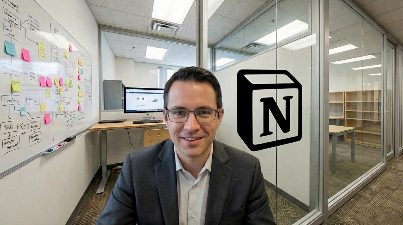 Notion branded background example - Startup Office