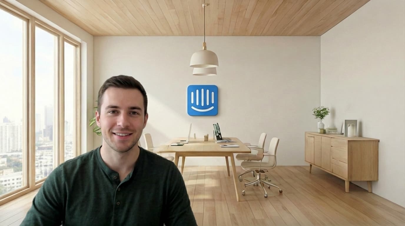 Intercom branded background example - Clean Workspace